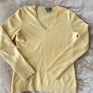 Cashmere V-Neck Butter Yellow Sweater